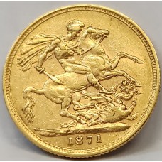 AUSTRALIA 1872 . ONE 1 SOVEREIGN . SYDNEY . GOLD